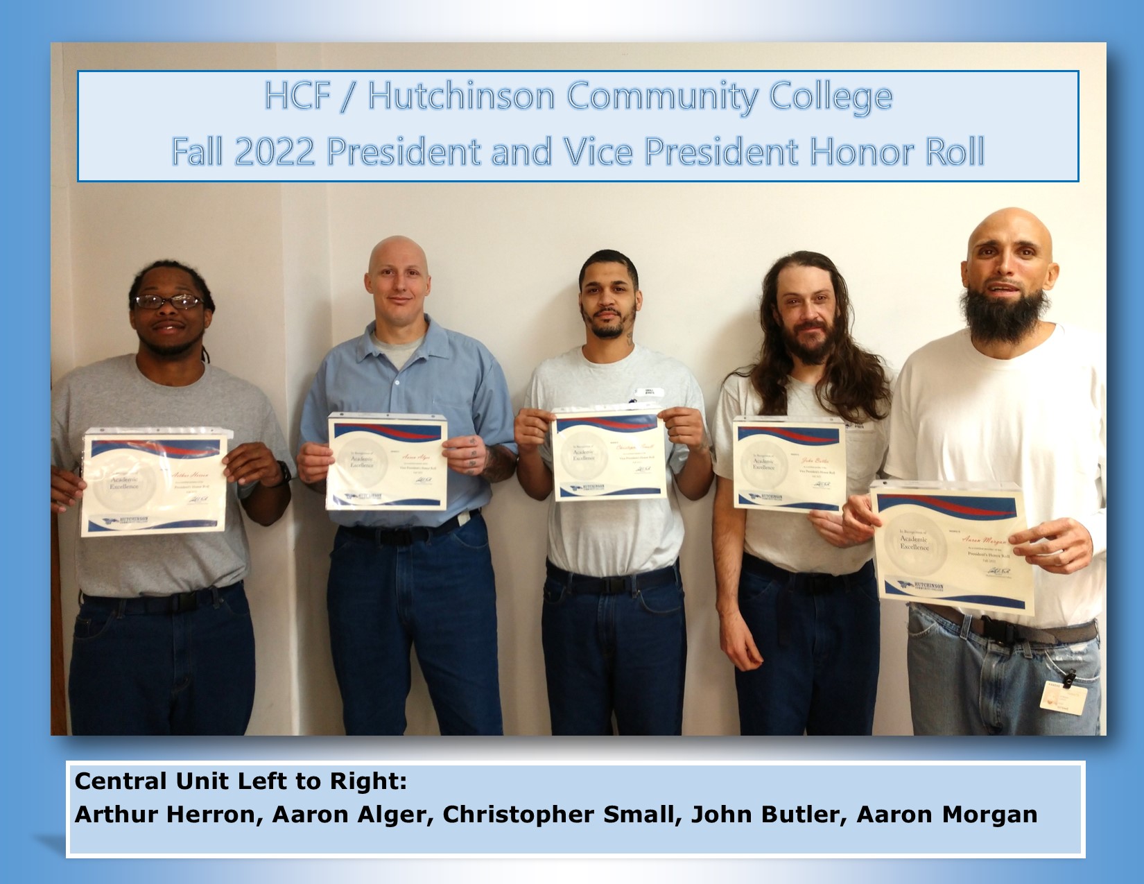 HCF HCC Honor Roll Fall 2022 Central Unit