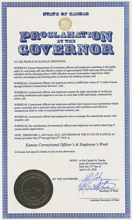 Correctional Week Proclamation 2018